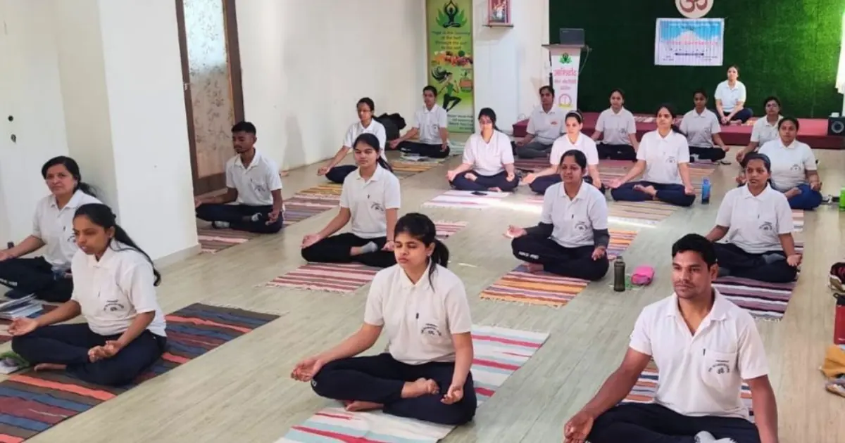 Certificate Course in Yoga & Naturopathy students during hands-on practice